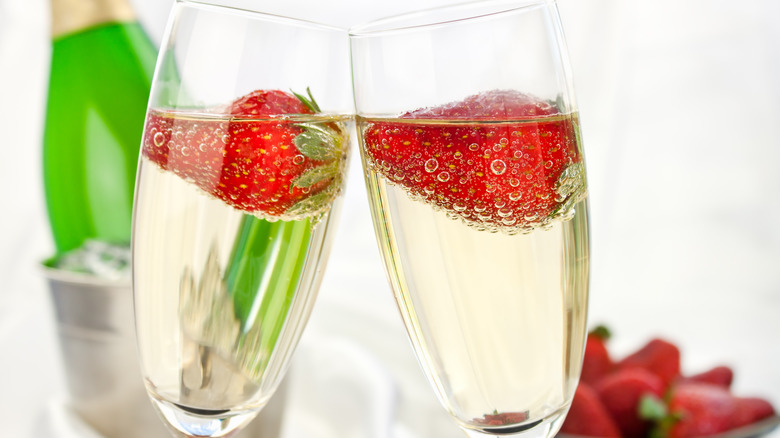 two strawberries in Champagne