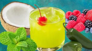 Midori sour with ingredient variations