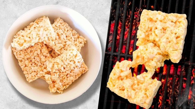 rice crispy treats on grill