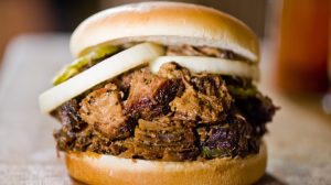 Chopped brisket sandwich