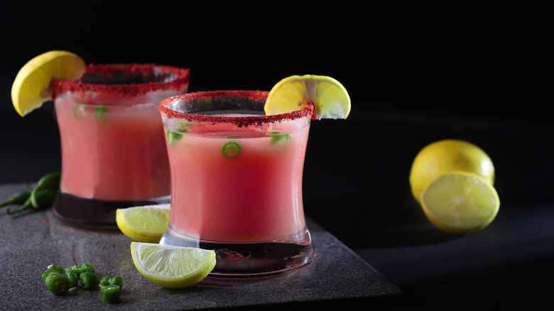 two pink guava margaritas